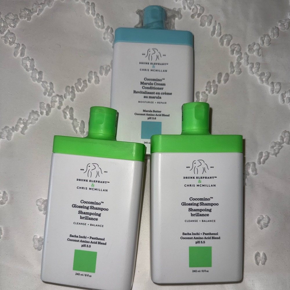 Drunk Elephant Shampoo X2 and Conditioner X1